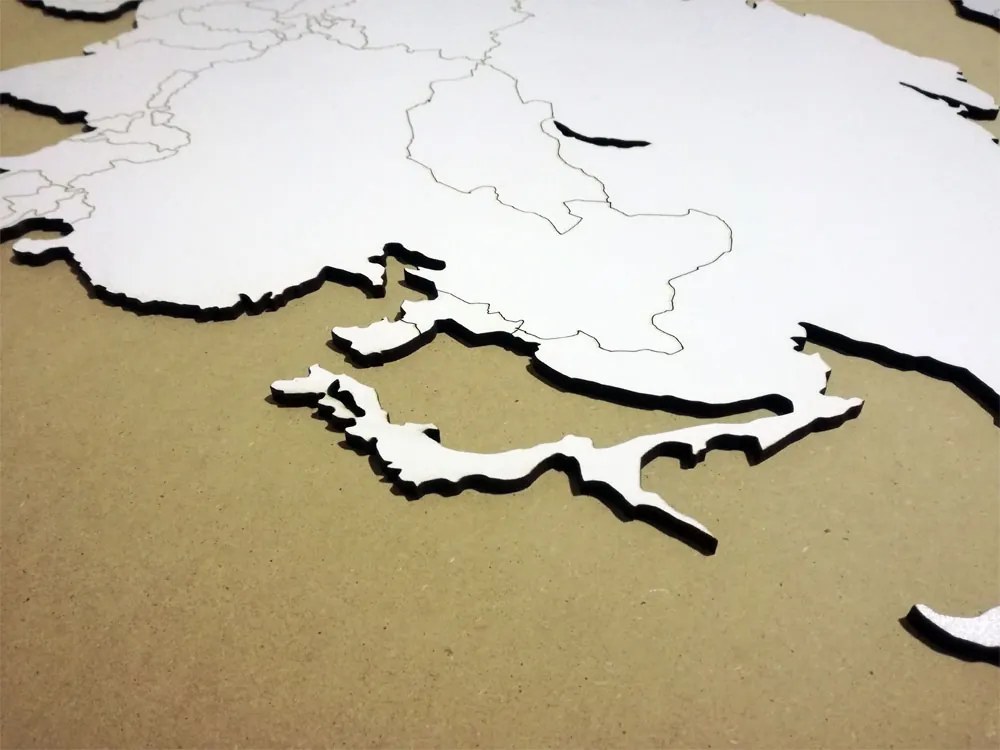 Planisfero da parete colore legno sbiancato 1,5 m