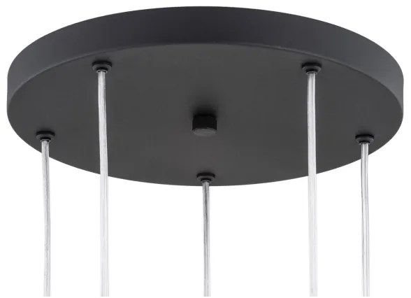 Argon 2103 - Lampadario su filo HOLLYWOOD 5xE14/7W/230V nero