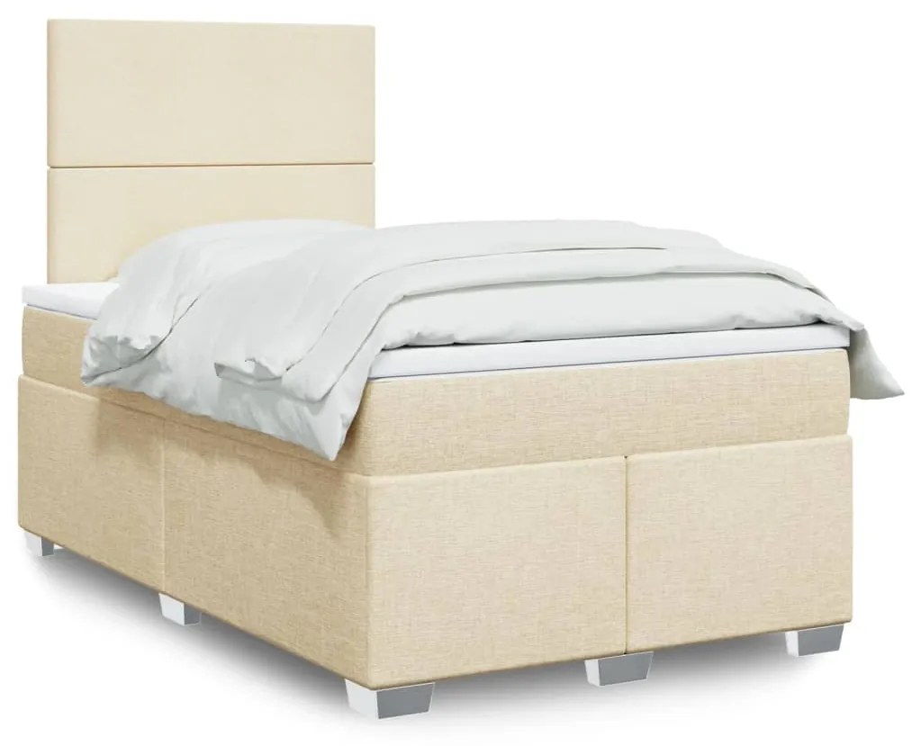 Giroletto A Molle Con Materasso Crema 120x200 Cm İn Tessuto /