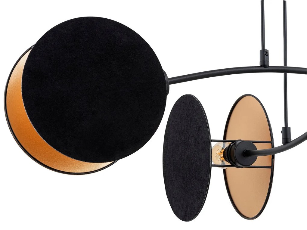 Lampadario a Sospensione MOTIF 4 in Acciaio e Tessuto 4xE27