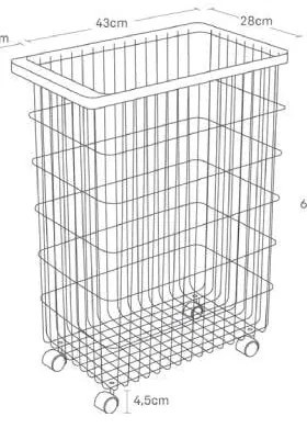 Cesto portabiancheria in metallo nero 55 L Tower - YAMAZAKI