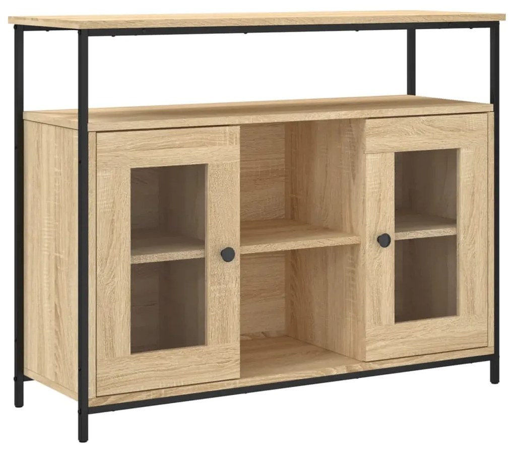 Credenza rovere sonoma 100x35x80 cm in legno multistrato