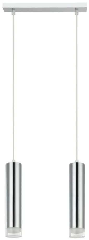 Lampadario a sospensione con filo ARMIN 2xGU10/10W/230V cromo lucido