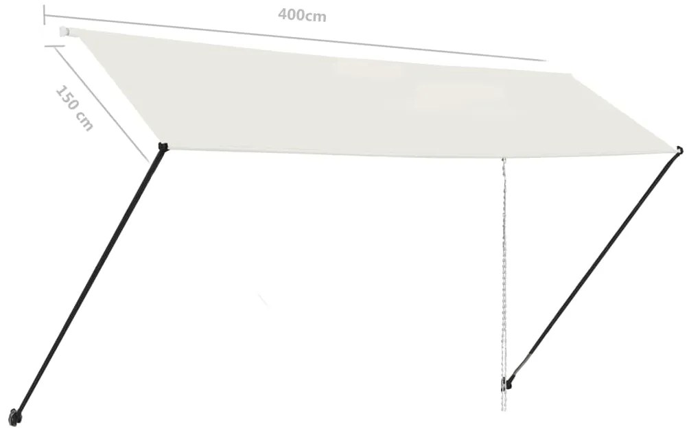 Tenda da Sole Retrattile con LED 400x150 cm Crema