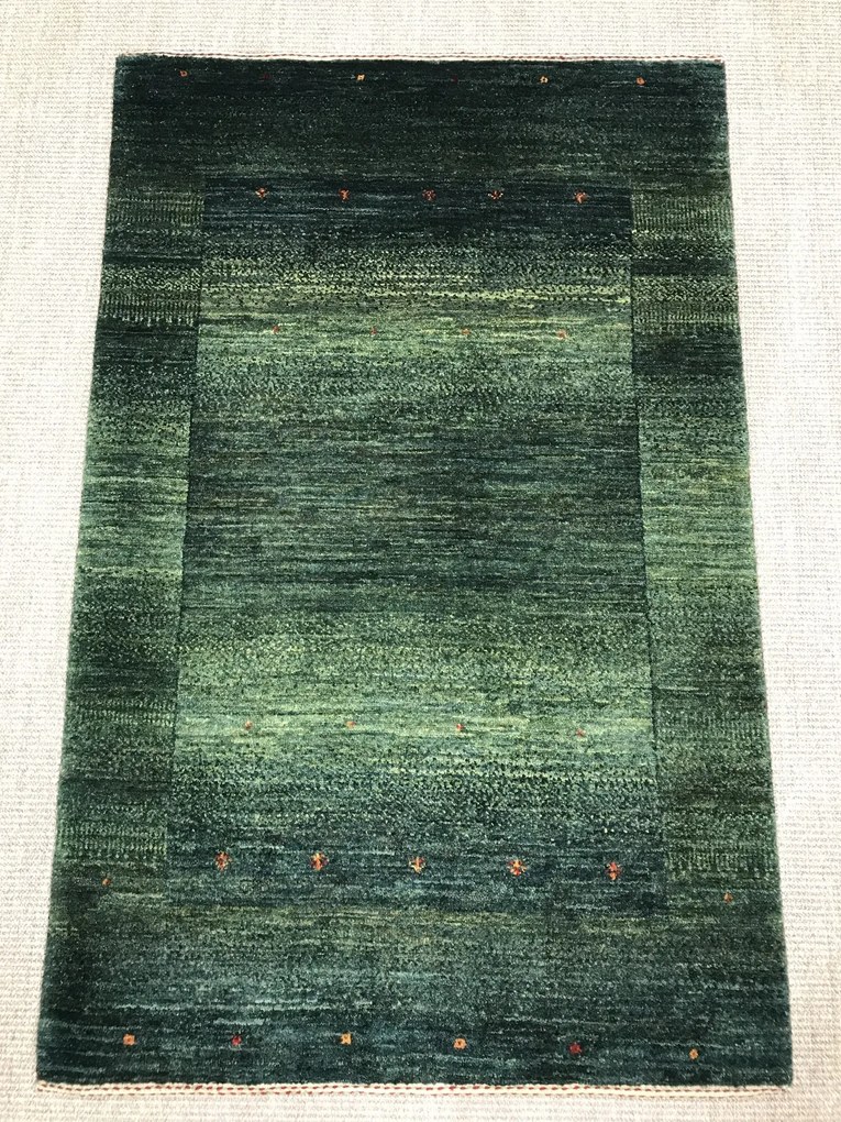 Loribaft Tappeto 130 x 80 Verde (Iran) Annodato A Mano