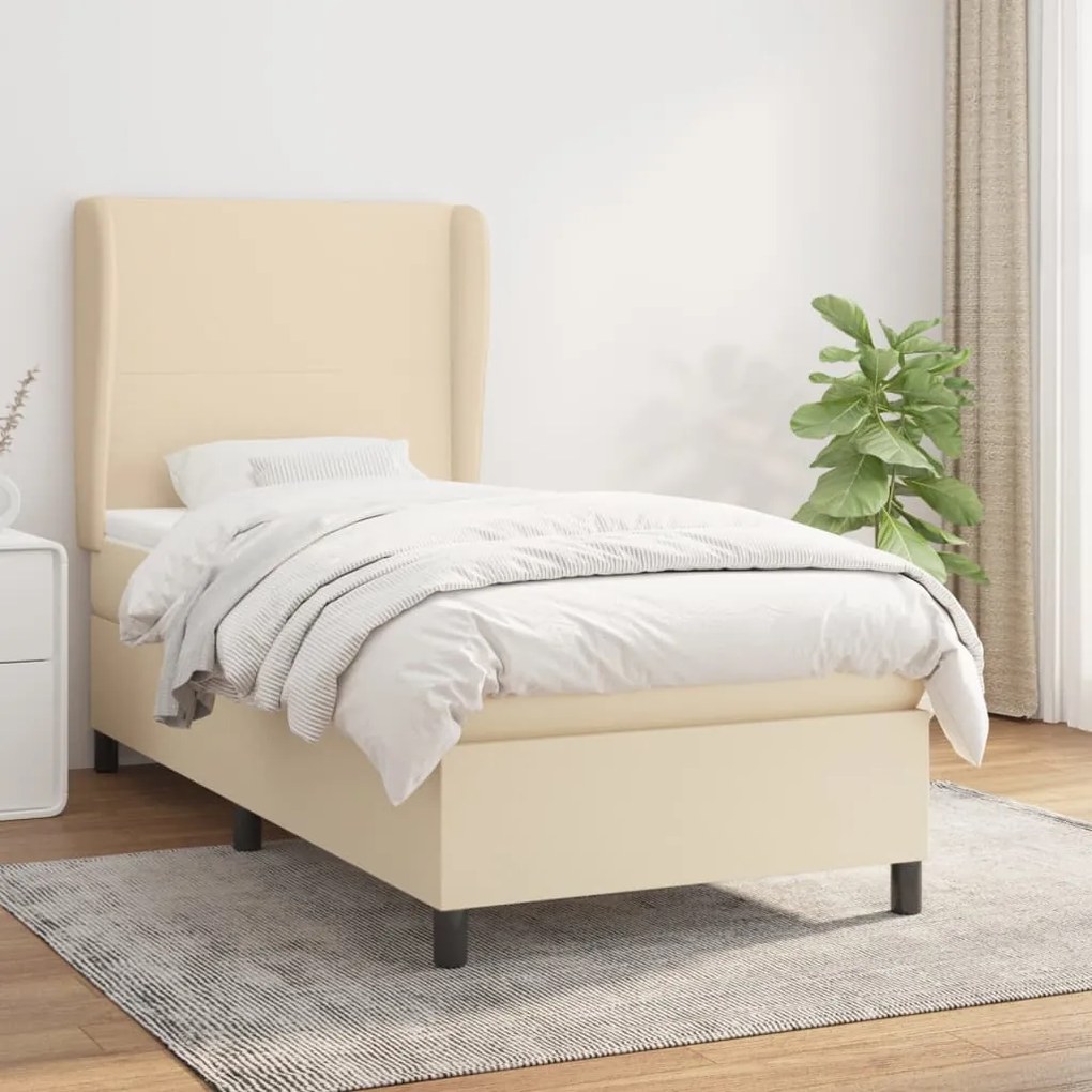 Giroletto A Molle Con Materasso Crema 100x200 Cm İn Tessuto /