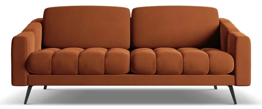Divano arancione con rivestimento in velluto 202 cm Nalu – Makamii