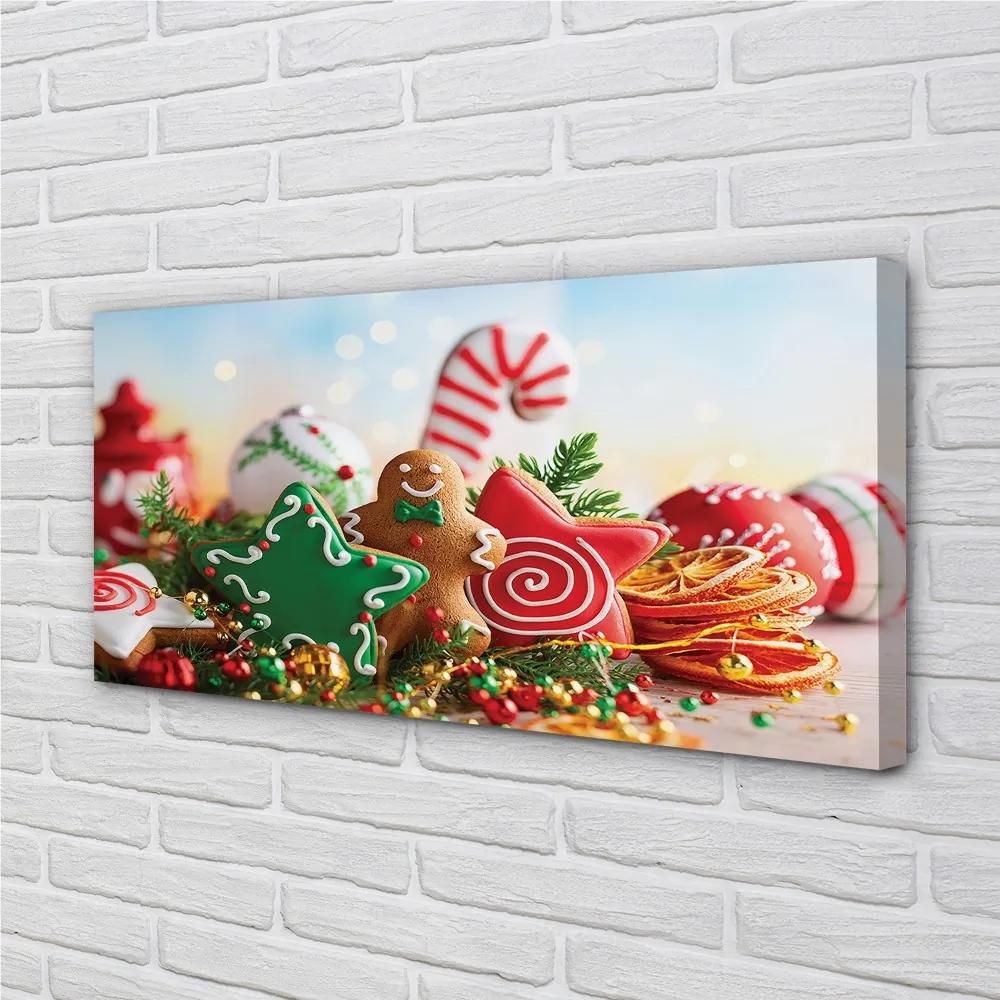 Stampa quadro su tela Baubles Gingerbread 100x50 cm
