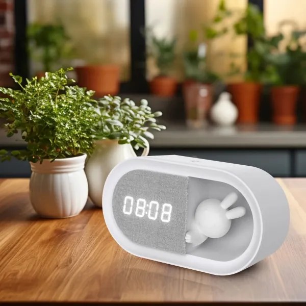 LED Piccola lampada notturna dimmerabile con sveglia BUNNY LED/1,2W/5V 3000K