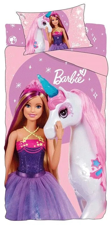 Completo letto singolo Barbie in cotone