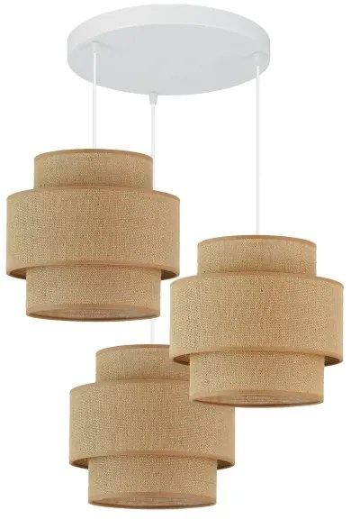 Brilagi - Lampadario a sospensione con filo SPACE YUTE 3xE27/15W/230V beige/bianco
