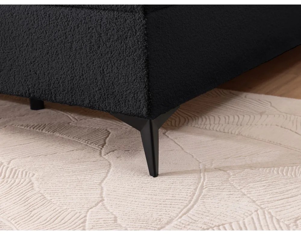 Letto boxspring nero con contenitore 200x200 cm Ornes – Ropez