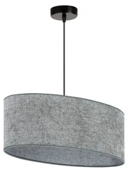Duolla - Lampadario a sospensione con filo OVAL 1xE27/15W/230V grigio