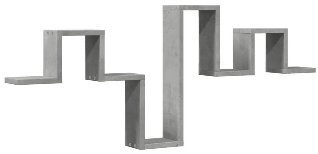 Scaffale a muro grigio cemento 104,5x10x43 cm legno multistrato