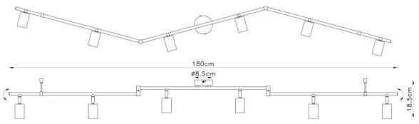 Globo 54008-6 - Faretto MARTHA 6xE27/60W/230V