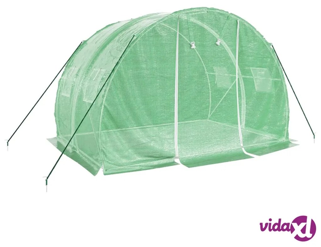 vidaXL Serra con Telaio in Acciaio Verde 6 m² 3x2x2 m