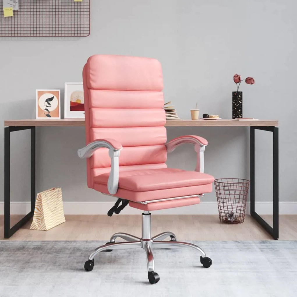 Poltrona Da Ufficio Massaggiante Reclinabile Rosa İn Similpelle /