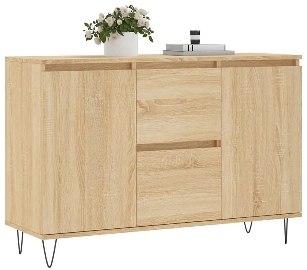 Credenza rovere sonoma 104x35x70 cm in legno multistrato