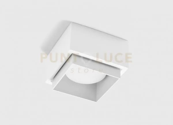 Syme lampada da soffitto 1 luce attacco gx53 quadrata bianco in ges...