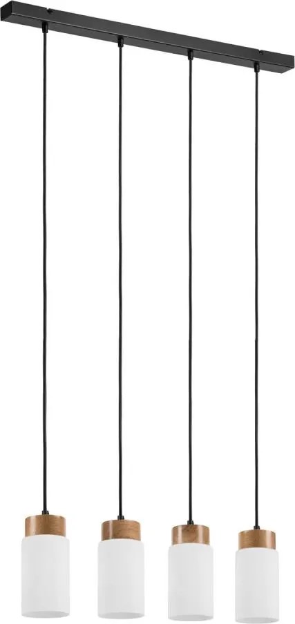 Lampadario sospeso con cavo MARKUS 4xE27/15W/230V nero/rovere