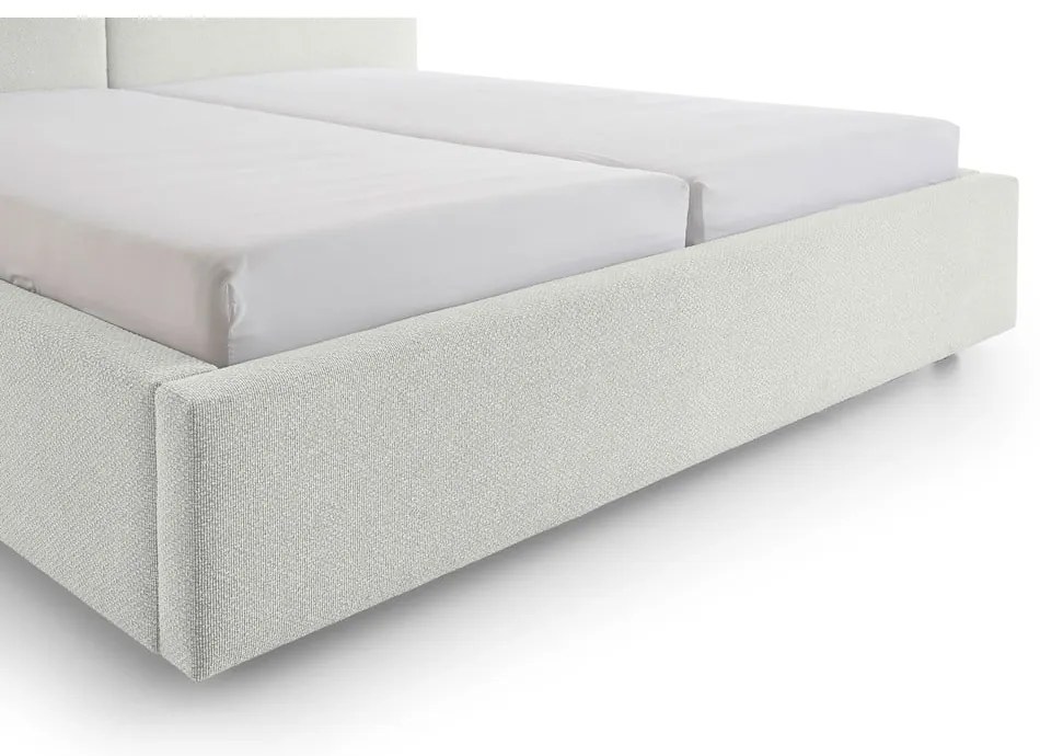 Letto matrimoniale imbottito bianco rete non inclusa 140x200 cm Cube – Meise Möbel