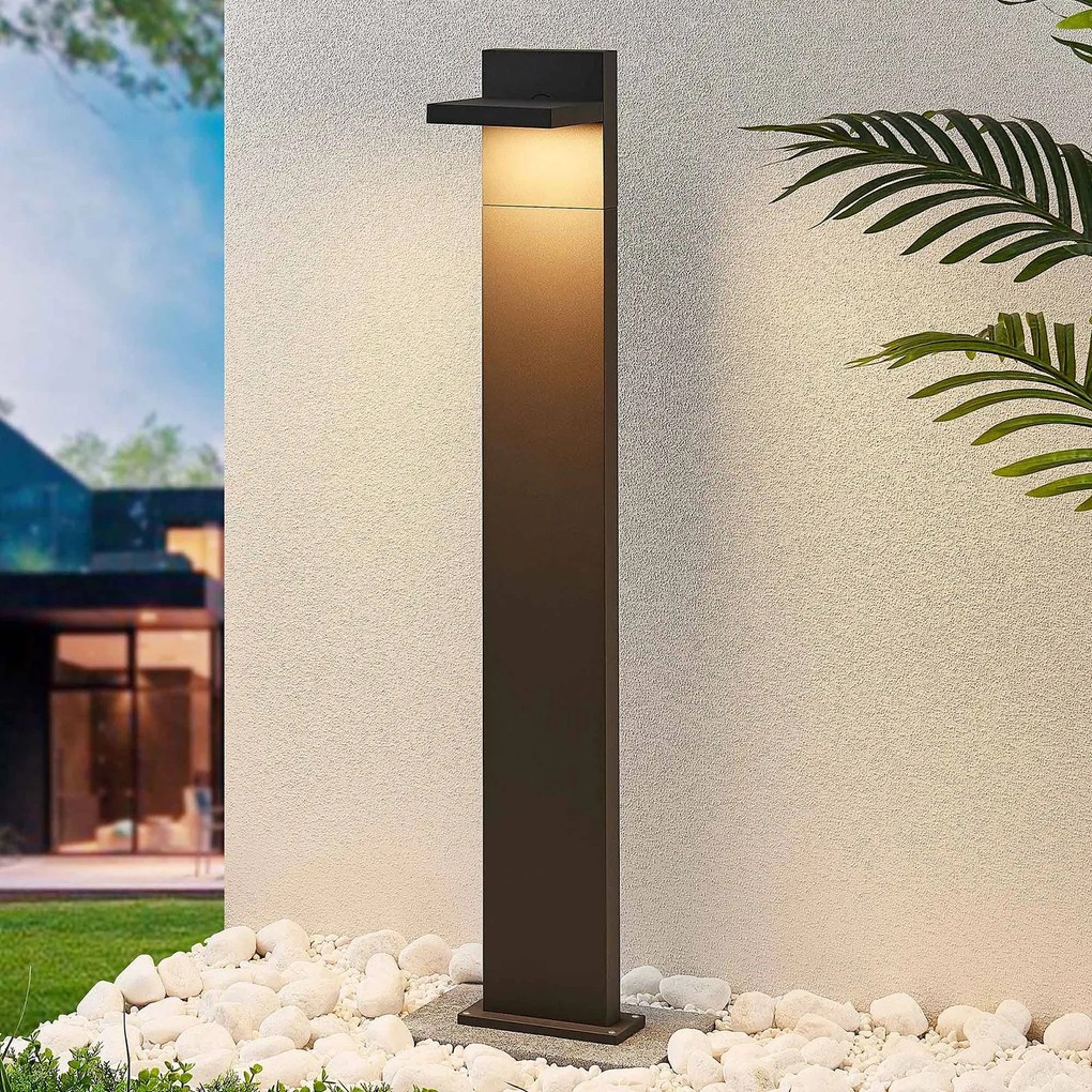 Lampioncino da giardino Silvan Lucande, Nero, Alluminio, Moderno, Lampada LED da esterni