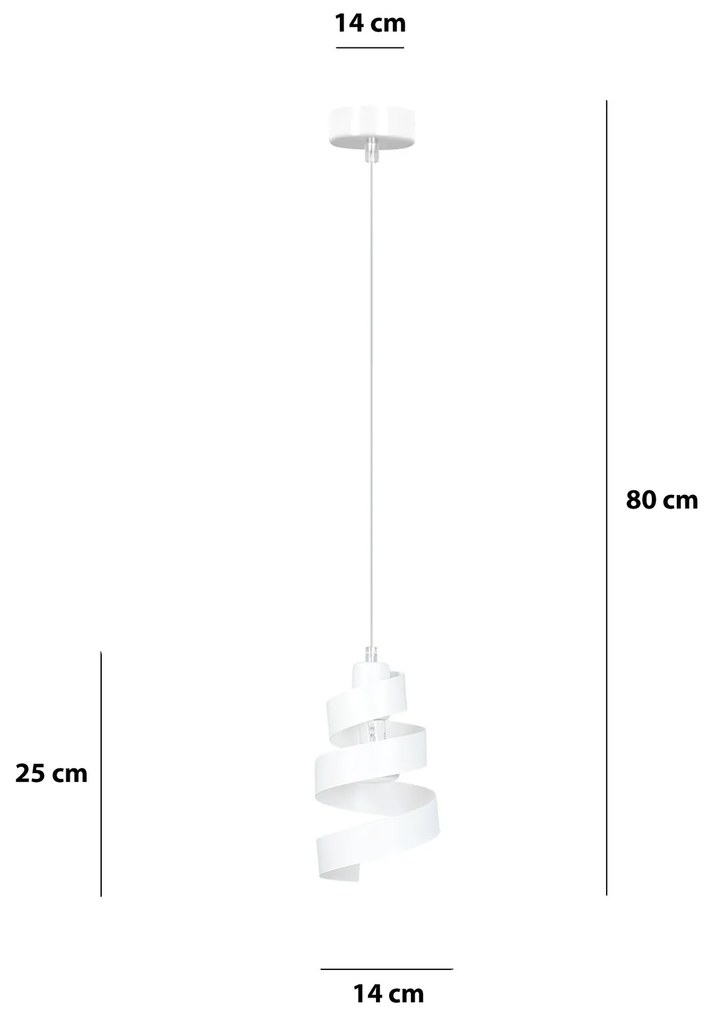 Sospensione Moderna 1 Luce Saga In Acciaio Bianco Con Fasce A Spirale