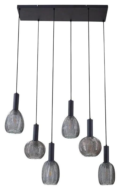 Lindby - Tolli 6 Lampada a Sospensione Grigio/Nero Lindby