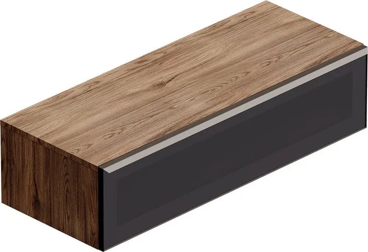 Mobile da bagno sospeso Star con top integrato L 120.3 x H 30 x P 46 cm noce walnut, 1 cassetto  ammortizzato e dotato di illuminazione a LED