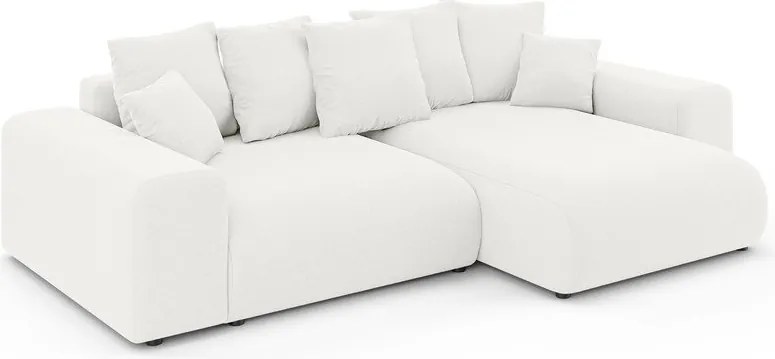 Divano angolare bianco allungabile/con contenitore (con composizione variabile) Luma – Ropez