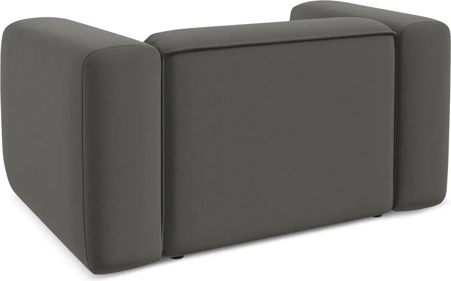 Poltrona grigia con rivestimento in velluto Ekahi – Makamii