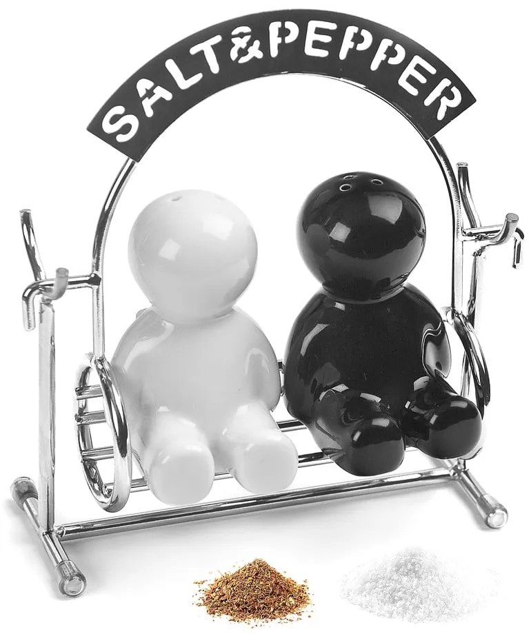 Saliera e pepiera con supporto Salt &amp; Pepper - Balvi