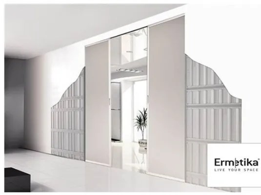 Controtelaio (70+70) x 210 x 10 cm Ermetika Evolution doppio cartongesso per porta a scomparsa (CONTATTARE PER DISPONIBILITA')