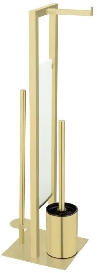 WENKO 26034100 - Set WC RIVALTA 18x70 cm acciaio inox/dorato/bianco/nero