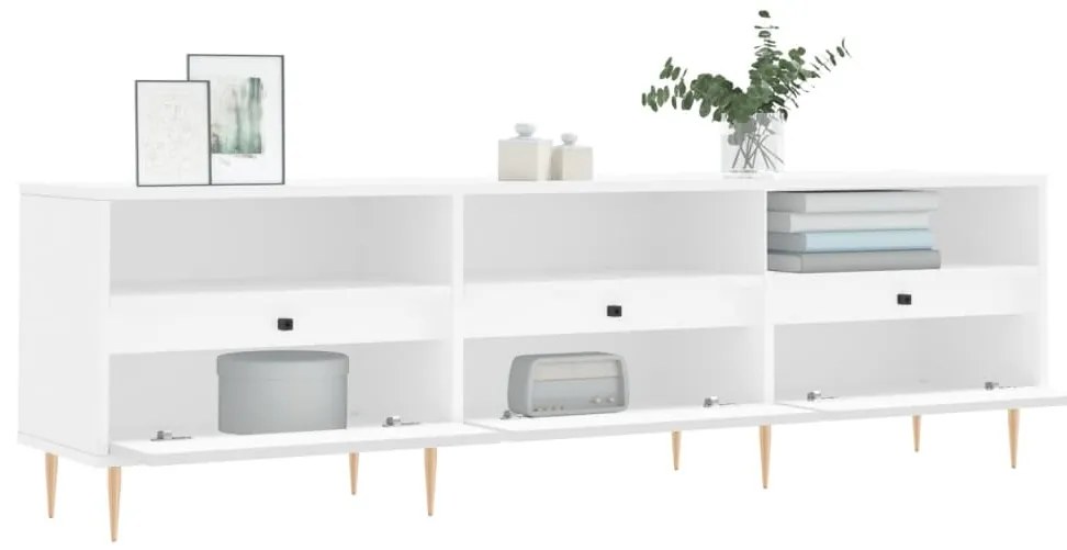 Mobile porta tv bianco 150x30x44,5 cm in legno multistrato