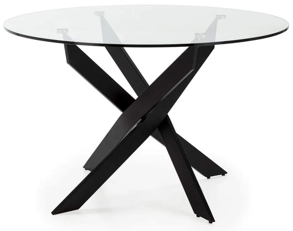 Tavolo da pranzo rotondo con piano in vetro 120x120 cm Ruth - Marckeric