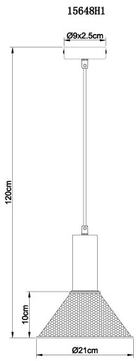 Globo 15648H1 - Lampadario a sospensione con filo JEDD 1xE27/60W/230V nero