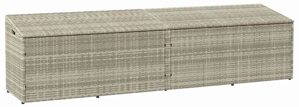 Baule Da Giardino Grigio Chiaro 220x50x58 Cm İn Polyrattan /