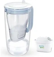 Brita caraffa in vetro light blue (2.5l) incl. 1x filtro maxtra pro all-in-1 - caraffa di design premium, coperchio ribaltabile per riempimento facile & indicatore, riduce cloro, calcare e impurit - 1046673