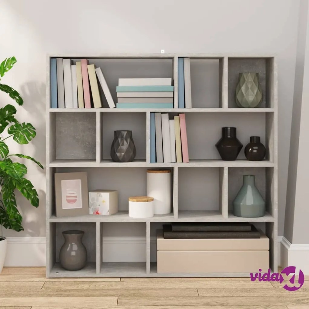 vidaXL Libreria/Divisorio Grigio Cemento 105x24x102 cm