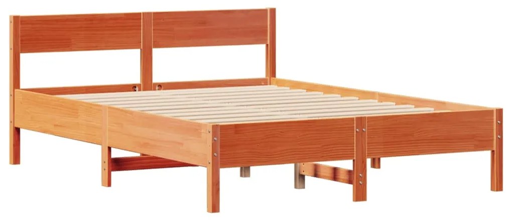 Letto senza materasso marrone cera 140x190 cm in legno di pino