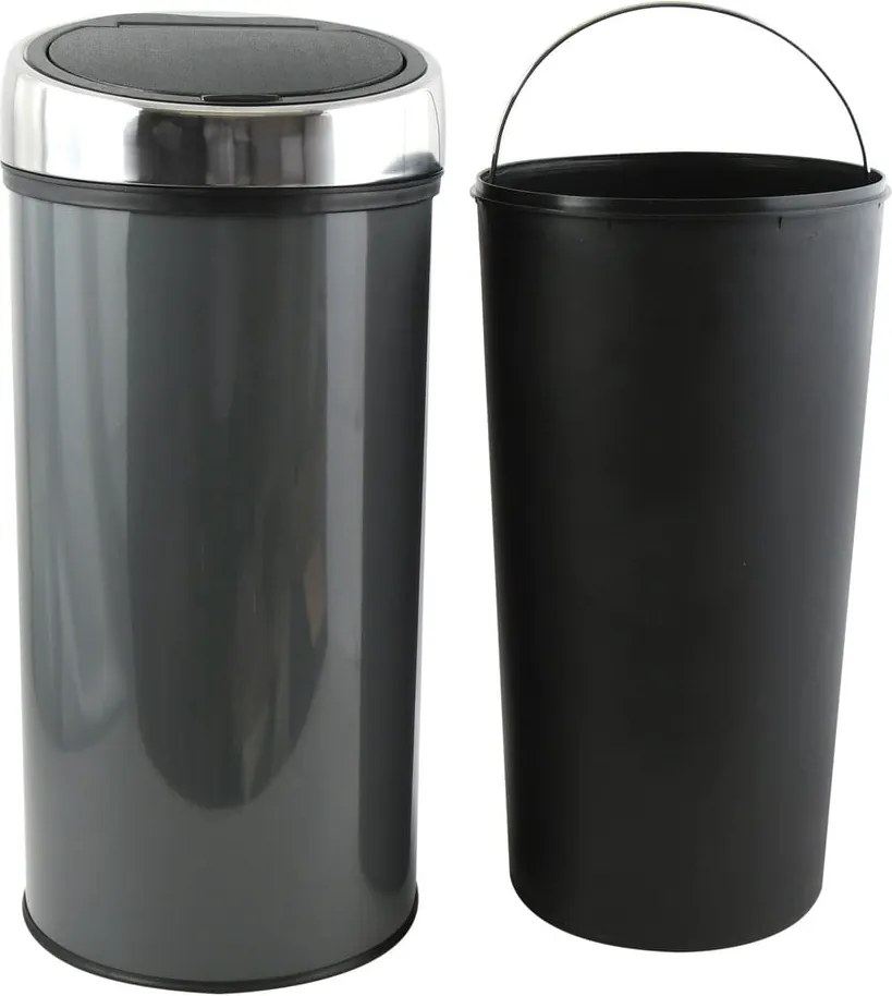 Cestino per la spazzatura grigio scuro in acciaio touch 30 l – MSV