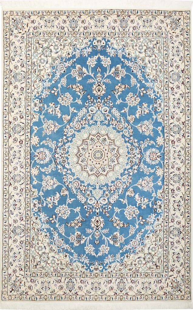 Nain Tappeto persiano 200 x 130 Blu (Iran) Annodato A Mano