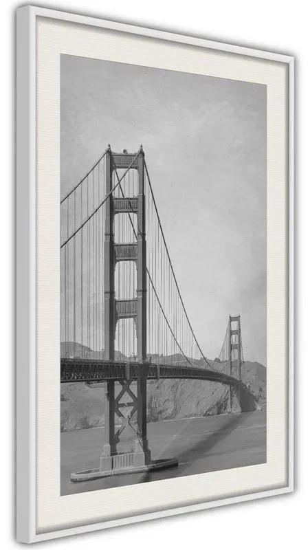 Poster  Bridge in San Francisco II  Cornice Quadri Cornice nera con pass-partout, Larghezza x Altezza Home decor 40x60