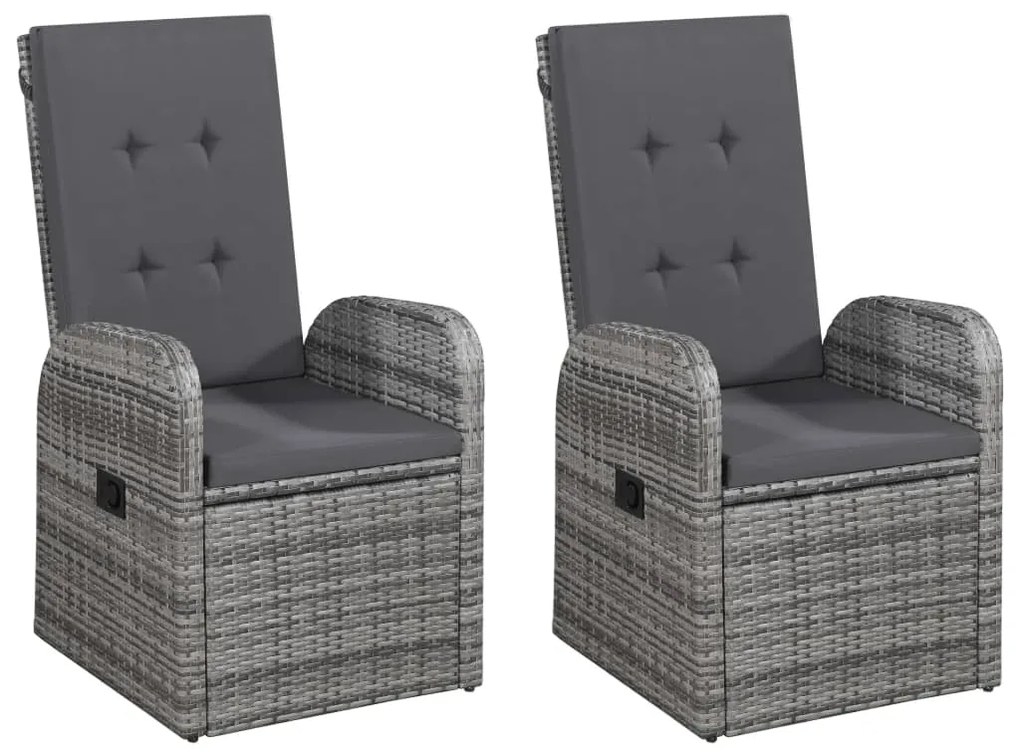 Set mobili da pranzo per giardino 5 pz grigio