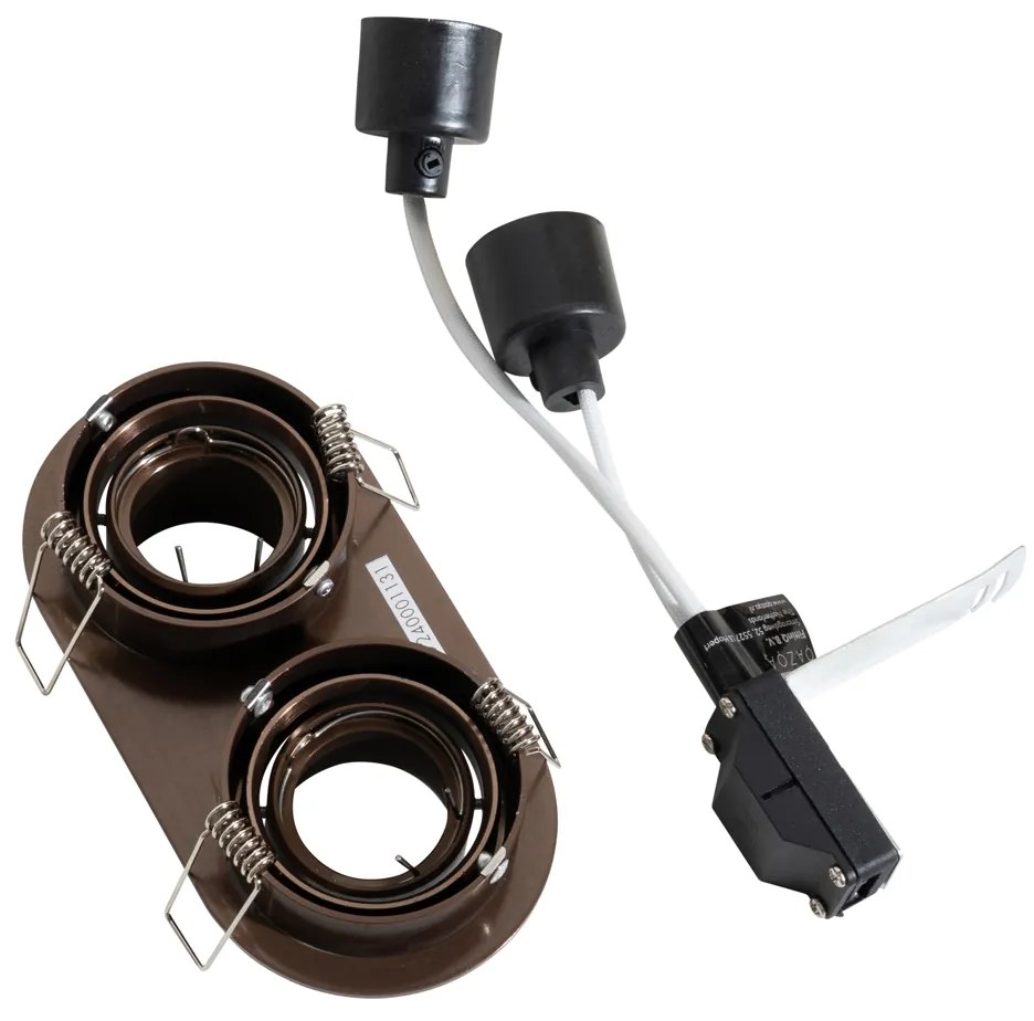 Set di 6 faretti da incasso bronzo scuro GU10 35mm orientabili 2 luci - Installa