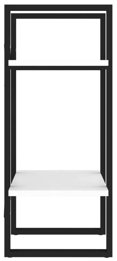 Libreria a 2 ripiani bianca 40x30x70 cm in legno multistrato