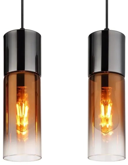 Globo 21000-4HG - Lampadario a sospensione con filo ANNIKA 4xE27/25W/230V nero/rame