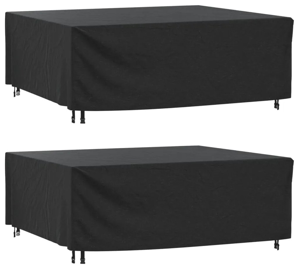 Copri Mobili Giardino 2pz Nera 200x160x70 Cm Impermeabile 420d /