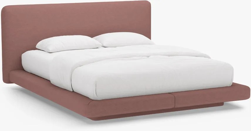 Letto imbottito Linea in tessuto strutturato Moly - 140x200 cm